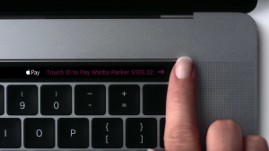 Apple's new Touch ID in action on the Touch Bar. 